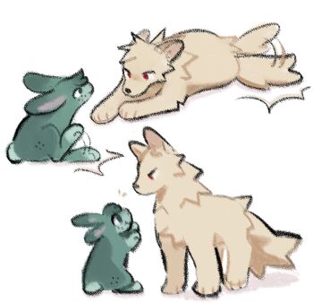 Rule 34 | animal, bakudeku, bakugou katsuki, boku no hero academia, dog, floppathon, freckles, long ears, midoriya izuku, paw, rabbit, rabbit ears, rabbit tail, shounen jump, size difference, smile, tail, yaoi