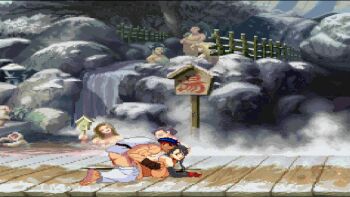 1boy 1girl all_fours animated animated_gif breasts capcom chun-li commission crossover doggystyle final_fantasy final_fantasy_vii large_breasts linn_kurosawa m.u.g.e.n muscular non-web_source onsen outdoors partially_undressed ryu_(street_fighter) sex sex_from_behind street_fighter street_fighter_iii_(series) tifa_lockhart video_game waitress