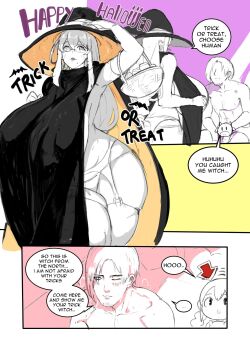 1boy 2girls bra breasts cape comic english_text father_and_daughter garter_straps glasses halloween hat hetero highres huge_breasts imminent_penetration interrupted kaitsu_tokiyas mature_female mature_male mole mole_under_mouth monochrome mother_and_daughter multiple_girls muscular muscular_male original panties thick_thighs thighs underwear wide_hips witch witch_hat