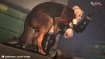 1girl 3d against_fence animated bestiality black_gloves black_legwear blonde_hair bouncing_breasts breasts chain-link_fence dead_or_alive dog doggystyle dogmeat fallout fallout_4 fence gloves humping interspecies kneeling large_breasts ninja_gaiden nipples patreon rachel_(ninja_gaiden) rivak sex sex_from_behind source_filmmaker_(medium) video