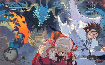 3boys alternate_form antlers black_hair bracelet clenched_teeth dragon dragon_horns dress eastern_dragon eastern_dragon_horns fire hashtag-only_commentary highres horns jewelry kaidou_(one_piece) male_focus monkey_d._luffy multiple_boys one_piece reindeer_antlers scar scar_on_face siyangou49 spiked_bracelet spikes tears teeth tony_tony_chopper