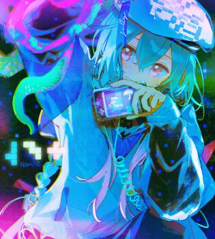 Rule 34 | 1boy, arknights, blue hair, braid, long hair, long sleeves, male focus, mizuki (a player forever) (arknights), mizuki (arknights), namie-kun, official alternate costume, pink eyes, solo