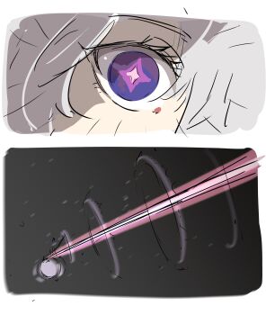 Rule 34 | 1girl, absurdres, blue eyes, close-up, comet, eyelashes, galaxy, highres, honkai (series), honkai impact 3rd, kiana kaslana, kiana kaslana (herrscher of finality), ooyun, planet, space, star-shaped pupils, star (symbol), symbol-shaped pupils, white hair, wide-eyed