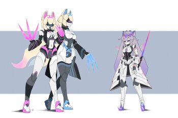 android animal_ear_fluff animal_ears bandaid bandaid_hair_ornament belt belt_collar black_collar black_corset blonde_hair blue_belt blue_eyes blue_hair blue_hairband breasts bridal_gauntlets chest_jewel circlet collar colored_inner_hair corset cropped_shirt deevious_deevi detached_collar dog_ears dog_girl dog_tail dress face_jewel fake_horns fishnet_socks fishnets frilled_shorts frills full_body fur-trimmed_jacket fur_trim fuwawa_abyssgard fuwawa_abyssgard_(1st_costume) gem gem_hair_ornament grey_hair hair_ornament hairband hand_jewel headphones headphones_around_neck highres hololive hololive_english horn_hairband horns humanoid_robot jacket jewel_under_eye joints koseki_bijou koseki_bijou_(1st_costume) large_breasts long_hair looking_at_viewer mechanical_hair metal_hair metal_skin metal_wings mococo_abyssgard mococo_abyssgard_(1st_costume) multicolored_gemstone multicolored_hair multiple_girls open_mouth pink_belt pink_eyes pink_hair pink_hairband purple_eyes purple_gemstone purple_hair robot robot_girl robot_joints shirt short_hair shorts siblings single_arm_guard single_bridal_gauntlet sisters smile socks spiked_collar spikes streaked_hair tail tomato_(sword) twins very_long_hair virtual_youtuber white_bridal_gauntlets white_dress white_shirt x_hair_ornament