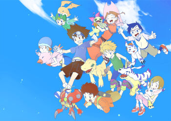 Rule 34 | 3girls, 5boys, agumon, bird, bug, cat, digimon, digimon (creature), gabumon, glasses, gomamon, ishida yamato, izumi koshiro, kido jo, multiple boys, multiple girls, palmon, patamon, piyomon, reptile, tachikawa mimi, tailmon, takaishi takeru, takenouchi sora, tentomon, wings, yagami hikari, yagami taichi