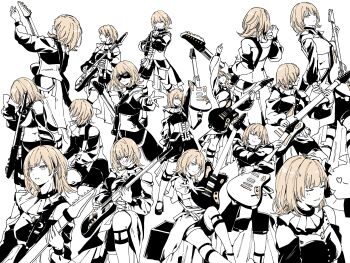 Rule 34 | 2girls, absurdres, arm up, bang dream!, bang dream! it's mygo!!!!!, black dress, black mask, blonde hair, chinese commentary, closed mouth, commentary request, corset, doloris (bang dream!), dress, electric guitar, guitar, headpat, heart, highres, instrument, long sleeves, mask, masquerade mask, medium hair, misumi uika, multiple girls, multiple views, music, oblivionis (bang dream!), open mouth, playing guitar, playing instrument, sasaki rico (voice actor), sen jin chen, togawa sakiko