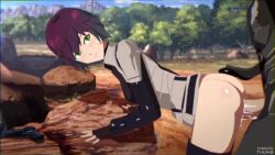 1boy 1girl animated ass barrel bioluminescence blood blue_blood blush bodysuit bottomless bouncing_breasts breasts brown_hair clothed_male_nude_female colored_blood completely_nude crossover cum cum_in_mouth cum_in_pussy cum_on_body cum_on_upper_body cum_string day dinosaur doggystyle facial facial_scar fellatio giant giant_monster girl_on_top glowing glowing_blood glowing_spikes godzilla godzilla_(series) green_blood green_eyes happy happy_sex hetero kaiju legendary_pictures mei_(pacific_rim:_the_black) missing_thumb missingthumb monster monsterverse motor_vehicle nature nipples nude oral outdoors pacific_rim pacific_rim:_the_black panties penis scar scar_on_cheek scar_on_face sea_monster sex sex_from_behind small_breasts smile sound spikes tail taylor_travis toho topless_female tree truck underwear vaginal video