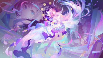 Rule 34 | 1boy, 4girls, absurdres, aqua hair, as i've written (honkai: star rail), blue eyes, book, breasts, chinese commentary, commentary request, cyrene (demiurge) (honkai: star rail), cyrene (honkai: star rail), cyrene (philia093) (honkai: star rail), dan heng (honkai: star rail), dan heng (hunt) (honkai: star rail), dress, dual persona, evernight (honkai: star rail), flower, hair flower, hair ornament, halo, high heels, highres, holding, holding book, holding umbrella, honkai: star rail, honkai (series), lege bushi shiwu, long hair, march 7th (honkai: star rail), medium breasts, multicolored hair, multiple girls, pink hair, quill, short hair, smile, stelle (honkai: star rail), trailblazer (honkai: star rail), umbrella, very long hair, white dress, white hair