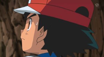1boy animated animated_gif ash_ketchum evolution gen_6_pokemon goomy nintendo pokemon pokemon_(anime) pokemon_(creature) sliggoo