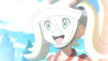 animated animated_gif evolution gen_4_pokemon gym_leader happy korrina_(pokemon) lowres lucario nintendo pokemon pokemon_(anime) pokemon_(creature) riolu