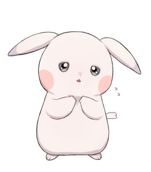 commentary_request flying_sweatdrops full_body gen_1_pokemon grey_eyes momiyon nintendo no_humans open_mouth pikachu pokemon pokemon_(creature) pokemon_focus pokemon_pokopia simple_background solo standing white_background