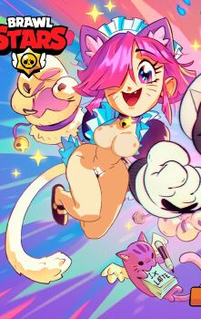cleft_of_venus colette_(brawl_stars) cum cum_in_pussy highres nipples pussy tagme