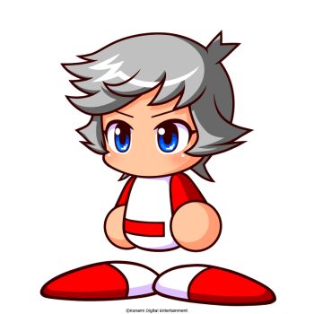 1girl artist_request baseball_uniform blue_eyes copyright_notice grey_hair jikkyou_powerful_pro_yakyuu jikkyou_powerful_pro_yakyuu_(style) multicolored_shirt multicolored_shoes no_mouth official_art power_pro_appli power_pro_kun_pocket power_pro_kun_pocket_8 rayman_limbs red_shirt red_shoes shirase_fukiko shirt shoes short_hair solo sportswear two-tone_shirt two-tone_shoes white_background white_shirt white_shoes