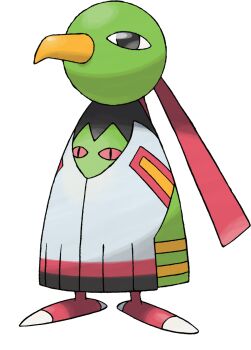 bird expressionless full_body gen_2_pokemon highres nintendo no_humans official_art pokemon pokemon_(creature) pokemon_focus pokemon_hgss solo standing sugimori_ken third-party_source transparent_background xatu