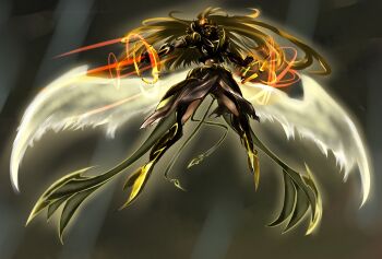 Rule 34 | angel wings, armor, mecha, monster, nana g, no humans, pixiv fantasia, pixiv fantasia 1, robot, wings