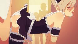 2boys 3others all_fours anal animated apron arched_back ass bare_shoulders black_thighhighs blonde_hair blush borrowed_character brown_hair bulge closed_eyes clothed_sex crossdressing crossdressing_(mtf) cum cum_in_ass cum_in_mouth cum_overflow cumdrip doggystyle dress ejaculating_while_penetrated ejaculation erection erection_under_clothes foreskin frilled_thighhighs frills from_side handsfree_ejaculation happy_sex headdress highres indoors looping_animation maid maid_apron maid_headdress male_focus male_maid male_penetrated multiple_boys multiple_others nikcib onlookers open_mouth orgasm panties penis phimosis po-ju public_indecency rankou_kyoushitsu ribbon sex sex_from_behind shirt short_dress short_hair shota sleeveless sleeveless_dress sound testicles thighhighs third-party_edit tongue tongue_out trap uncensored underwear video waist_apron white_panties white_shirt yaoi