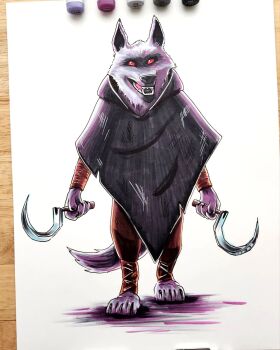 colored_sclera death_(puss_in_boots) highres isaac_art11 puss_in_boots:_the_last_wish red_sclera shrek_(series) tagme traditional_media wolf