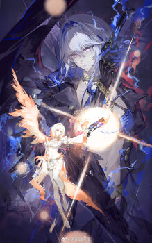 1girl absurdres black_jacket blue_bra blue_nails bra breasts cleavage fingernails galbrena_(wuthering_waves) gun hair_between_eyes hand_up highres holding holding_gun holding_weapon jacket long_fingernails medium_breasts medium_hair missing_commentary multiple_views mutation purple_eyes qingming_tiaohetu sharp_fingernails stomach underwear weapon wuthering_waves