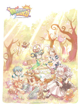 amy_(in_dream_world) animal animal_ear_hairband animal_ears animal_on_head apron aqua_hair aqua_sailor_collar bag balloon bird black_bird black_coat black_sleeves black_wings blouse blue_dress blue_jacket blue_pants border bow braid braided_hair_rings brown_bag brown_hair brown_hat brown_shorts brown_tail card character_name character_request chin-mei chinese_clothes circlet coat coin collar commentary_request company_name copyright_name copyright_notice crossed_legs curly_hair denim denim_jacket dice disembodied_hand doll double_bun drake_(in_dream_world) dress dress_shoes eating eliot_(in_dream_world) english_text fake_animal_ears food forest fur-trimmed_jacket fur_trim goggles goggles_on_headwear gold_circlet grass green_hanfu green_sleeves hair_behind_ear hair_bow hair_bun hair_rings hairband hanfu hanie_(in_dream_world) hat high_collar holding holding_doll in_dream_world jacket jeans jpeg_artifacts juliet_sleeves korean_commentary kotatsu layered_shirt logo long_sleeves long_tail maid mary_janes monkey monkey_ears mushroom nature official_art on_head one_eye_closed open_mouth orange_hair panties pants picnic pink_bow pink_dress plaid_clothes plaid_shirt playing_card pocket popcorn_kang puffy_short_sleeves puffy_sleeves rabbit_ear_hairband rabbit_ears red_collar red_shirt rose_marie_(in_dream_world) sailor_collar sandwich school_uniform serafuku shark shirt shirt_under_dress shirt_under_shirt shoes short_hair short_sleeves shorts sign sleeves_pushed_up small_pupils smile star_(symbol) straight_hair sun sunglasses sweatdrop table tail tail_ornament tail_ring tall_grass tank_top teeth third-party_source underwear white_apron white_border white_collar white_hair white_panties white_shirt white_tank_top white_wings wide_sleeves wing_collar wings