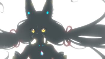 1girl alten artist_name chest_jewel facial_mark long_hair nia_(blade)_(xenoblade) nia_(xenoblade) silhouette simple_background solo upper_body white_background xenoblade_chronicles_(series) xenoblade_chronicles_2 yellow_eyes