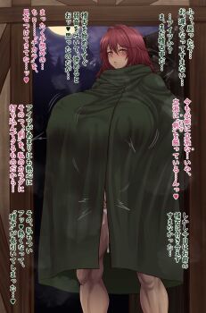 1boy 1girl absurdres blush breasts commentary_request dark_skin hair_intakes heart highres huge_breasts muscular muscular_female netorare original red_hair sex spoken_heart stealth_sex sweatdrop sword translation_request user_phas7735 weapon