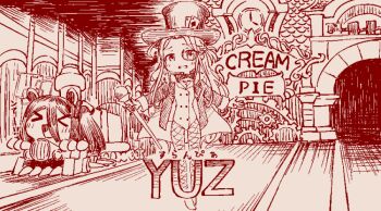 Rule 34 | &gt; &lt;, 2girls, :d, anonymous (japanese), aris (blue archive), blue archive, blush, clock, furrowed brow, goz (blue archive), hat, holding, holding scepter, imageboard colors, jacket, leotard, mechanism, multiple girls, open mouth, outstretched arms, parted lips, red theme, scepter, second-party source, smile, top hat, train, tunnel, xd, yuzu (blue archive)