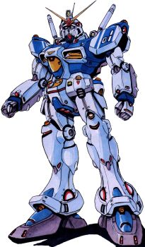 1980s_(style) 1990s_(style) clenched_hands gundam gundam_0083 gundam_gp-01_zephyranthes highres kawamori_shouji looking_at_viewer machinery marker_(medium) mecha mecha_focus mobile_suit no_humans official_art oldschool production_art prototype_design radio_antenna retro_artstyle robot scan science_fiction shadow solo traditional_media v-fin white_background
