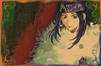 ainu_clothes asirpa black_hair blue_eyes bow golden_kamuy highres morv403