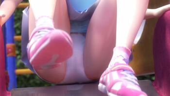 1girl 3d female_focus loli mm-star panties skirt solo to_love-ru underwear white_panties yuuki_mikan