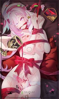 Rule 34 | 2girls, bdsm, bondage, bound, breasts, diamond-shaped pupils, diamond (shape), eden (honkai impact), elysia (hi love elf) (honkai impact), elysia (honkai impact), honkai (series), honkai impact 3rd, large breasts, long hair, m78 zaitaoaotezhanshi, multiple girls, panties, pink hair, purple eyes, symbol-shaped pupils, topless female, underwear, very long hair, white panties, yuri