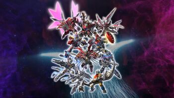 artist_request asymmetrical_dual_wielding ballistic_shield bee_media blue_eyes bones_(company) bow_(weapon) cannon chibi choudenji_robo_combattler_v claws code_geass combattler_v_(robot) crossover directed-energy_weapon drone dual_wielding dynazenon_(character) electricity electrified_weapon energy energy_cannon energy_gun energy_weapon energy_wings escutcheon_(gundam) futabasha getter_arc getter_robo getter_robo_arc glowing glowing_eyes glowing_weapon godzilla_(series) godzilla_singular_point gridman_universe gun gund-bit gundam gundam_aerial gundam_suisei_no_majo guren_(code_geass) guren_type_special highres holding jet_jaguar juusenki_l-gaim kaiju knightmare_frame l-gaim looking_at_viewer macross macross_delta macross_delta:_gekijou_no_walkure majestic_prince mecha mobile_suit multiple_crossover official_art orange_(company) polearm promotional_art raideen_(mecha) raideen_(series) red_five robot sharp_teeth shield sky space spear spear_of_anguirus spiked_yo-yo spikes ssss.dynazenon star_(sky) starry_sky studio_a-cat studio_nue studio_trigger sunrise_(company) super_robot_wars super_robot_wars_y teeth toei_company toho tohokushinsha_film tsuburaya_productions unmanned_aerial_vehicle unmanned_combat_aerial_vehicle variable_fighter vf-31 vf-31_siegfried vf-31j weapon wings wrist_blades yellow_electricity yellow_eyes yo-yo yuusha_raideen