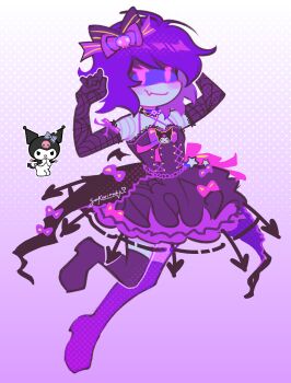 crossover dress gothic_lolita highres lolita_fashion murder_drones purple_hair uzi_(murder_drones)