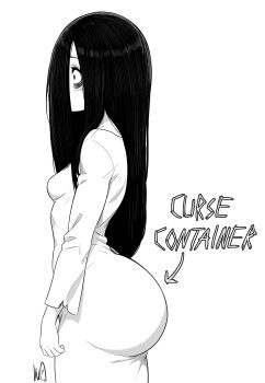 1females 1girl 1women 2d_artwork ass bad_tag black_hair breasts dress evil_container fat_butt female female_focus ghost ghost_girl greyscale huge_ass long_hair lughost meme monochrome phat_booty phat_butt sadako_yamamura small_breasts solo solo_focus tagme the_ring white_background white_dress wide_hips woman_only woman_solo yamamura_sadako
