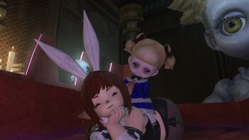 Rule 34 | 3d, ass, bent over, final fantasy, final fantasy xiv, fishnets, huge ass, lalafell, olerito, shortstack