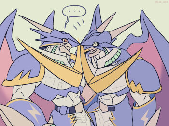 Rule 34 | belt, digimon, digimon (creature), digimon adventure v-tamer 01, highres, horns, royal knights, ulforcev-dramon, wings, zeromaru (digimon)