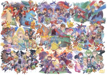 absurdres akari_(pokemon) alolan_form alolan_raichu anniversary arceus arven_(pokemon) ash_ketchum az_(pokemon) beak bianca_(pokemon) black_hair blaziken blonde_hair blue_hair blue_oak brionne brown_hair carmine_(pokemon) charizard cheren_(pokemon) chespin chikorita chimchar clefairy commentary_request cyndaquil cynthia_(pokemon) dawn_(pokemon) detective_pikachu_(character) eevee emma_(pokemon) empoleon entei ethan_(pokemon) fat_pikachu fennekin feraligatr fire floette florian_(pokemon) froakie fuecoco gen_1_pokemon gen_2_pokemon gen_3_pokemon gen_4_pokemon gen_5_pokemon gen_6_pokemon gen_7_pokemon gen_8_pokemon ghetsis_(pokemon) gigantamax gigantamax_charizard giovanni_(pokemon) gladion_(pokemon) gloria_(pokemon) grass grey_hair grookey gym_challenge_uniform harmony_(pokemon) hat hau_(pokemon) hero_(pokemon_conquest) highres hilda_(pokemon) hisuian_decidueye hop_(pokemon) hugh_(pokemon) inteleon james_(pokemon) jessie_(pokemon) kieran_(pokemon) kikuyoshi_(tracco) koraidon leaf legendary_pokemon leon_(pokemon) lillie_(pokemon) long_hair lusamine_(pokemon) lysandre_(pokemon) manectric mark_(pokemon) may_(pokemon) meowth mew_(pokemon) miraidon musharna mythical_pokemon n_(pokemon) nate_(pokemon) nemona_(pokemon) nintendo open_clothes open_shirt orange_hair oshawott penny_(pokemon) pikachu pokemon pokemon_(anime) pokemon_(creature) pokemon_bw pokemon_bw2 pokemon_colosseum pokemon_conquest pokemon_day pokemon_dppt pokemon_hgss pokemon_legends:_arceus pokemon_legends:_z-a pokemon_ranger_(series) pokemon_rse pokemon_sm pokemon_sv pokemon_swsh pokemon_xy professor_kukui purple_hair purrloin quaxly raboot rainbow_feather_(pokemon) red_(pokemon) red_hair reshiram rowlet selene_(pokemon) serena_(pokemon) short_hair shorts silver_(pokemon) snivy solana_(pokemon) sprigatito squirtle suicune sun_hat sunglasses swampert tall_grass taunie_(pokemon) tepig tim_goodman totodile treecko turtwig type:_null typhlosion unown unown_a unown_c unown_g unown_n unown_o unown_r unown_s unown_t venusaur volo_(pokemon) wes_(pokemon) white_background zacian zamazenta zekrom