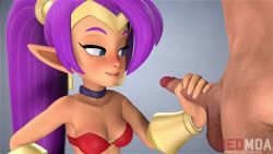 10s 1boy 1girl 3d animated artist_name blue_eyes breasts choker cleavage clothed_female_nude_male dark-skinned_female dark_skin domination earrings edging erection femdom genie grey_background hair_tubes handjob headpiece hetero highres hoop_earrings interracial jewelry looking_at_another looking_at_penis nintendo nude o-ring o-ring_top orgasm_denial patreon_username penis pointy_ears ponytail precum purple_hair red_tube_top redmoa rubbing shantae shantae_(series) simple_background small_breasts smile solo_focus source_filmmaker_(medium) standing strapless teasing testicles tube_top twitching_penis uncensored underwear vambraces video watermark wayforward web_address video