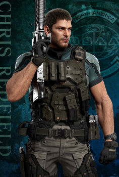 1boy 3d arm_hair belt black_gloves black_hair brown_pants bulletproof_vest capcom chris_redfield clenched_hand closed_mouth cross_promotion crossover explosive gloves green_background green_shirt green_sleeves grenade gun gun_holster hand_grenade handgun holding holding_weapon holster knife little_armory m60_(machine_gun) machine_gun male_focus muscular muscular_male official_art pants pistol quebico resident_evil resident_evil:_death_island rifle shirt short_hair short_sleeves simple_background solo standing thigh_holster tms_entertainment tomytec veins weapon