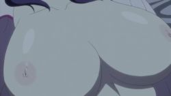 2girls animated anime_screenshot black_hair blush breast_sucking breasts brown_eyes bursting_breasts cleavage covered_erect_nipples female_focus highres hoods_entertainment huge_breasts inverted_nipples jita_phrygianos long_hair moaning multiple_girls nipple_piercing nipples orgasm piercing purple_hair rape seikon_no_qwaser short_hair sleep_molestation sleeping sound sweat tagme uno_makoto video yamanobe_tomo yuri