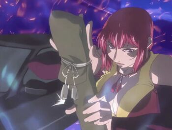 00s 1girl 2007 animated animated_gif attack bare_shoulders bead_necklace beads bible_black bible_black_new_testament bouncing_breasts breasts car cleavage energy energy_weapon jewelry large_breasts lipstick long_sleeves makeup mature_female monk motor_vehicle necklace night nun purple_eyes red_hair religious revealing_clothes shin_bible_black short_hair tagme takashiro_hiroko tight_clothes