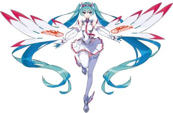 1girl aqua_eyes aqua_hair bare_shoulders covered_navel elbow_gloves fake_wings gloves goodsmile_company goodsmile_racing hatsune_miku headband highres long_hair looking_at_viewer miniskirt necktie official_art pleated_skirt race_queen racing_miku racing_miku_(2025) red_necktie saitou_masatsugu skirt solo standing standing_on_one_leg thighhighs transparent_background twintails very_long_hair vocaloid white_thighhighs white_wrist_cuffs wings wrist_cuffs