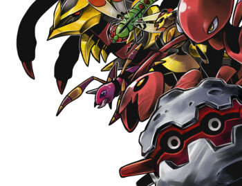 ariados black_sclera bug colored_sclera commentary_request fangs forretress gen_2_pokemon gen_4_pokemon giratina giratina_(origin) horns insect_wings legendary_pokemon mandibles nintendo no_humans pokemon pokemon_(creature) pokemon_focus red_eyes scizor simple_background single_horn swan_(doesu) vespiquen white_background wings yanmega yellow_eyes