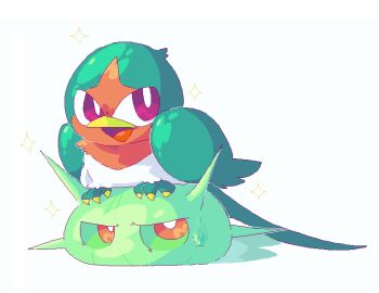 alternate_color beak bird bright_pupils cascoon gen_3_pokemon irradiatedratking looking_at_viewer microsoft_paint_(medium) nintendo no_humans pokemon pokemon_(creature) red_eyes shiny_pokemon simple_background sparkle sweatdrop taillow white_background white_pupils