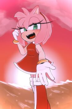 1_h3ity02 1girl amy_rose animal_nose bracelet commentary_request furry furry_female gold_bracelet hairband hedgehog_girl highres jewelry pink_fur red_hairband sonic_(series)