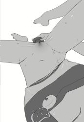 1girl animated bottomless breasts covered_erect_nipples dildo female_focus female_masturbation female_pov female_pubic_hair foreshortening greyscale looping_animation lying masturbation matsukai_mao monochrome navel nijisanji object_insertion on_back pov pov_breasts pubic_hair pussy sappyark sex_toy small_breasts solo spread_legs sweat vaginal vaginal_object_insertion video virtual_youtuber