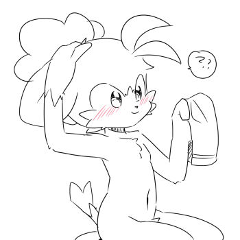 artist_request bandai_namco bath bathing black_fur blush cat child completely_nude furry highres kaze_no_klonoa klonoa long_ears nude shota sitting smile towel