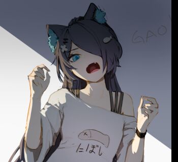 1girl animal_ears blue_eyes cat_ears erina_makina hair_over_one_eye mn374390 phase_connect virtual_youtuber