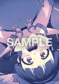 1boy 1girl ainu_clothes arms_up black_hair blush breasts fingerless_gloves forehead gloves hair_ribbon heebee highres legs long_hair looking_at_viewer lying medium_breasts missionary moaning nakoruru navel nipples open_clothes open_mouth outstretched_arm penis pussy pussy_juice ribbon sample_watermark samurai_spirits sex snk solo spread_legs sweat teeth the_king_of_fighters thighs tongue upside-down vaginal watermark