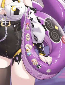 1girl absurdres alice_thymefield astra_yao belle_(zenless_zone_zero) black_thighhighs blurry breasts burnice_white chinatsu_remiel detached_sleeves ellen_joe evelyn_chevalier head_out_of_frame highres jane_doe_(zenless_zone_zero) ju_fufu large_breasts lucia_elowen luizhtx nicole_demara piper_wheel pulchra_fellini single_thighhigh solo standing tentacles thighhighs thighs twitter_username ukinami_yuzuha white_sleeves yidhari_murphy zenless_zone_zero zhao_(zenless_zone_zero)