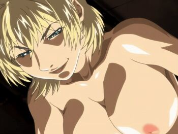 00s 1futa 2007 american animated animated_gif anime_screenshot bible_black bible_black_new_testament blonde_hair bouncing_breasts breasts crazy_smile female_focus futanari green_eyes implied_futanari implied_sex jody_crowley large_breasts night nipples nude open_mouth shin_bible_black short_hair smile sweat tagme